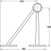 Railing Support Bracket with Angled Stem Bar Railing System For Ø 38-51 mm tubes Ø 38 mm polished chrome finish