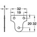 Mirror Fitting Plate Length 32 mm Countersunk Holes Brass