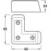 Furniture Foot 24 mm High Silver Coloured Plastic Silver coloured (RAL 9006)