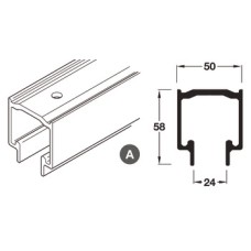Top Track for Folding Partition Doors Hawa Variofold 80/H and Centrefold 80H Top hung end folding and centre folding systems Length 3500 mm