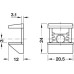 Shelf Support Clamp Design Screw Fixing for 6 8 and 10 mm Glass Thickness For screw fixing in Ø 3 or Ø 5 mm drilled holes Nickel plated