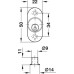Push Button Cylinder Ø 22 mm Locking Pin with M5 Internal Thread For wooden sliding doors and for installing in lock panel Keyed alike: key change H1