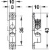 Twin Ball Catch for Screw Fixing Height: 43 mm bright brass