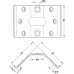 Corner Brace for Attaching Table Legs to Table Frame Height 70 mm Steel Galvanized