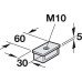 Tubular Insert 60 x 30 mm Shoptec Shopfitting System Bright finish