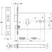 Sashlock Case Horizontal Mortice Cylinder Case Size 151 mm Backset 57 mm case size 151 mm satin brass