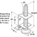 Plinth Adjusting Fitting with Supporting Bracket Load Capacity 130 kg Steel Screw fixing Installation height min. 80 mm adjustment 18 mm - New number for 637.30-0050