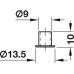 Locking Socket for Push-Button Cylinder Locks for receiving the locking bolt Matt nickel plated