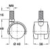 Swivel Twin Wheel Castor Ø 40-50 mm Hooded M8 Thread Fixing Wheel Ø 40 mm without brake load capacity 35 kg