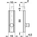 Furniture Bolt with Straight Slide Concealed Screw Fixing nickel plated length: 50 mm lift: 9 mm