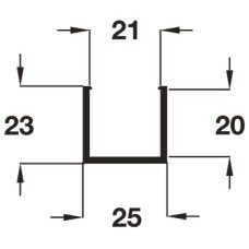 Bottom Support Channel for Folding Patio Doors Slido Fold 100-U Top hung end folding system Length 2500 mm