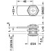 Cam Lock for Square Profile Key with Straight Cam and Nut Attachment Closure direction 180° 1 (2-8) length L 32.5 mm
