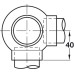 Corner Ball Connector 3 Way 90° Bar Railing System For Ø 38 mm tubes Polished chrome finish