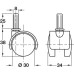Swivel Twin Wheel Castor without Brake Ø 30 mm Hooded Press Fit Wheel Ø 30 mm load capacity 25 kg