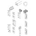 Fitting Set for Folding Interior Partition Doors Roomflex Top hung end folding system For 3 doors door configuration 3 + 1