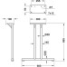 Table Fitting T-Frame Straight Foot Steel Chrome plated with black plastic glides Height 695 mm