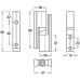 Hinge Set Heavy Duty Cubicle Fittings for 17-21 mm Board Partitions Aluminium Black polyester powder coated finish