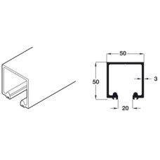 Top Track for Folding Patio Doors Slido Fold 100-U Top hung end folding system Length 2500 mm