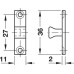 Twin Ball Catch for Screw Fixing Height: 60 mm bright brass