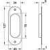 Pull Handle Flush 127 x 45 mm Stainless Steel Suitable for sliding timber doors Satin