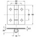 Hinge Height 90 mm x Open Width 82 mm 316 L Cubicle Fittings PBA Stainless steel fittings for glass partitions Sprung