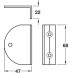 Open Sided Brackets Cubicle Fittings for 17-21 mm Board Partitions Aluminium Satin anodised finish