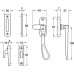 Casement Fastener with Mortice and Hook Plates Reversible Brass Satin chrome
