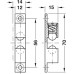 Twin Ball Catch for Screw Fixing Height: 70 mm bright brass