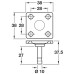 Pin for Castors Ø 10 mm with 38 mm Mounting Plate Pin Ø 10 mm