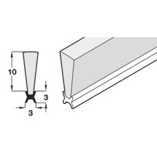 Track Seal for Folding Patio Doors Slido Fold 100-U Top hung end folding system Length 6 m 10 mm brush height black finish