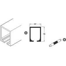 Top Track for Sliding Interior Doors Hawa-Junior 250 Top hung system Length 3000 mm