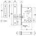 Mortice Claw Bolt Lock Case Modular Cylinder Case Size 76 mm Backset 57 mm case size 76 mm polished brass