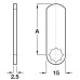 Straight Cam for Use with Padlockable Cam Locks Dim. A 40 mm