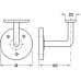 Handrail Bracket Suitable for Flat Based Handrails Depth 63 mm Mild Steel White epoxy finish