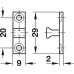 Twin Ball Catch for Screw Fixing Height: 49 mm bright brass