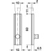 Furniture Bolt with Straight Slide Concealed Screw Fixing Matt brass length: 60 mm lift: 11 mm