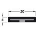 Intumescent Strip Plain Depth 4 mm FD60 rating length 2100 mm width x depth: 20 x 4 mm white