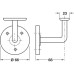 Handrail Bracket Suitable for Flat Based Handrails Depth 63 mm Mild Steel White epoxy finish
