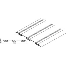 Bottom Track Triple for Aluminium Framed Sliding Doors Aluflex 80 Bottom rolling system Length 3000 mm