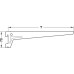 Flange Bracket Length 180-480 mm Shoptec Shopfitting System With two hooks Silver coloured RAL 9006 finish length 230 mm