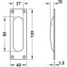 Pull Handle Flush Square Corners Stainless Steel Startec Length 120 mm stainless steel for wooden sliding doors Satin