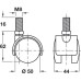 Swivel Twin Wheel Castor Ø 40-50 mm Hooded M8 Thread Fixing Wheel Ø 50 mm without brake load capacity 45 kg