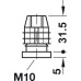 Square Plug with M10 Internal Thread with M10 internal thread Size: 25 x 25 mm