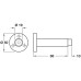 Door Stop Wall Mounted Overall Projection 96 mm Stainless Steel Rubber Buffer Concealed fixing rose Satin