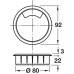 Cable Outlet Ø 80 mm Three Part Plastic outlet sleeve and cover plate with removable section Black finish