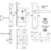 Bathroom Toilet Lock Set for National Key Scheme 316 Stainless Steel Left hand satin
