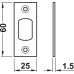 Forend and Strike Plate Set for Tubular Mortice Deadbolt Brass or Stainless Steel Replaces those supplied with deadbolt Polished stainless steel