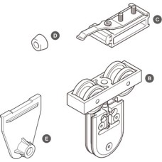Fitting Set for Sliding Glass Interior Doors Hawa-Junior 160/GP Top hung system For 1 door
