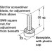 Plinth Adjusting Fitting M8 x 35 mm Screw Steel Black cap