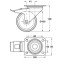 Swivel Single Wheel Castor without Brake Ø 100 mm Plate Fixing Wheel Ø 100 mm load capacity 200 kg